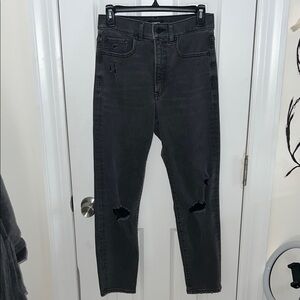 Women’s Black/Charcoal gray Distressed Jeans